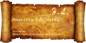 Havrilla László névjegykártya